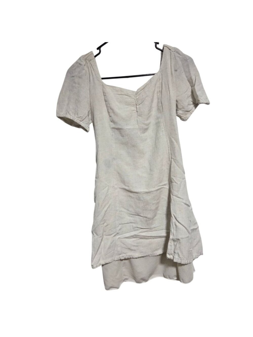 Japna Cottagecore Cutout Dress Size Medium Off White Puff Sleeve Prairie Peasant